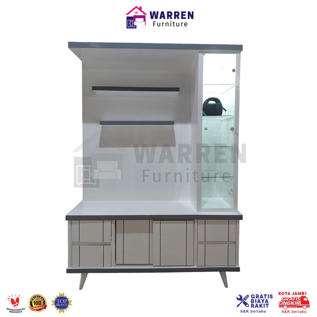 Bufet TV Minimalis Warna Putih Mewah