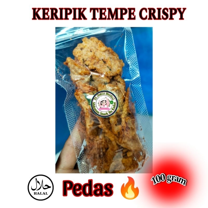 

Keripik Tempe Crispy Rasa Pedas 100gr