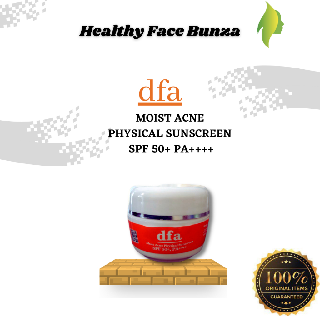 DFA MOIST ACNE PHYSICAL SUNSCREEN SPF 50+ PA++++ | 100% Original DFA (Healthy Face Bunza)