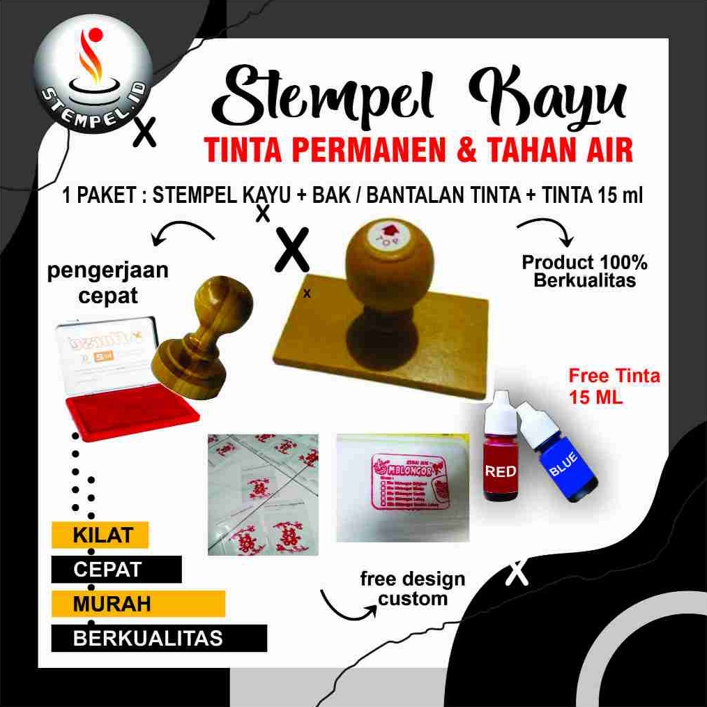 

KODE Q39W Stempel Custom Permanen Stempel Anti Air Stempel Plastik Stempel Kayu Permanen
