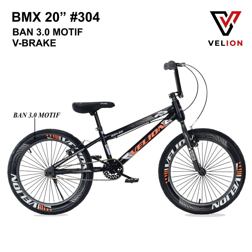 Sepeda Anak Laki TERMURAH - BMX 20" INCH VELION BAN MOTIF 3.0 V-BRAKE #304
