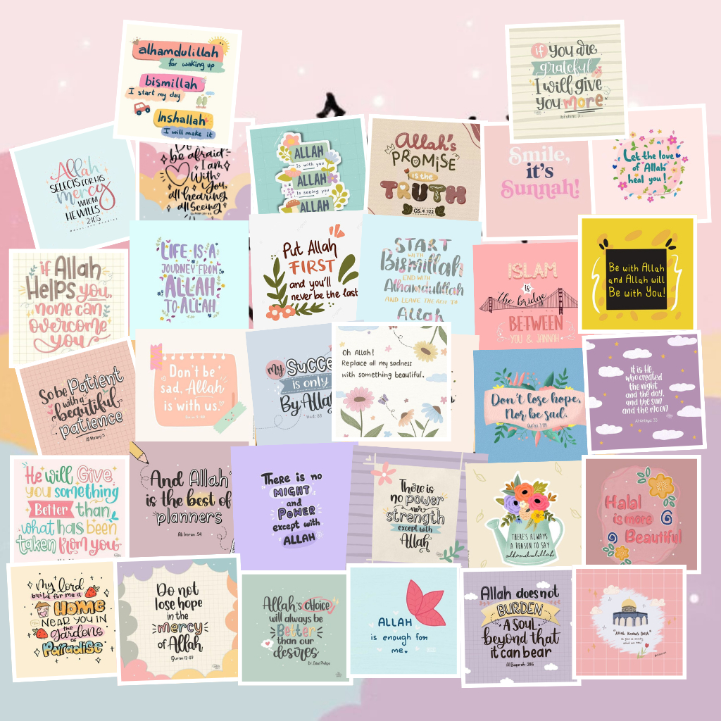 

(35 PCS) STICKER KUTIPAN ISLAMI | STIKER DECO JURNAL SCRAPBOOK AESTHETIC