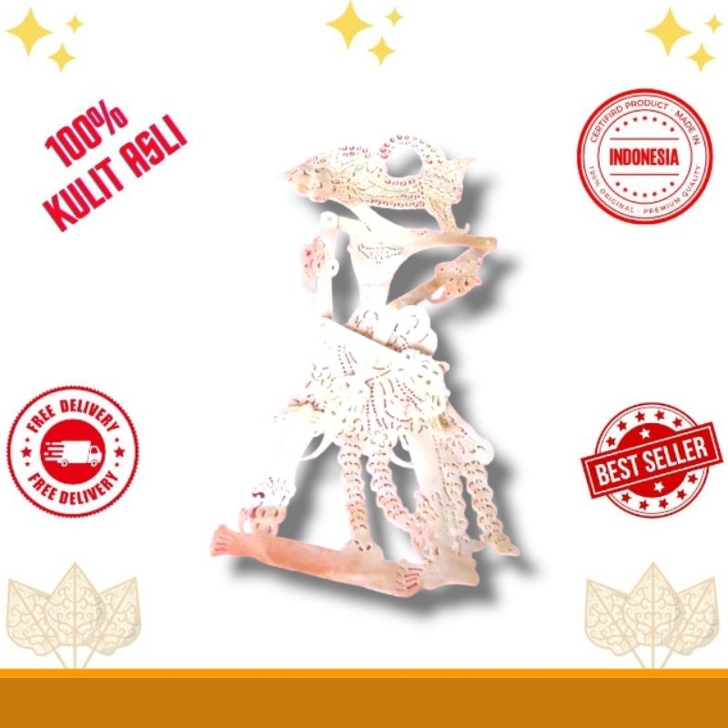 SETYAKI PUTIHAN Wayang Kulit sapi Asli / Wayang Kulit Gebingan Setyaki Ukuran Standar Dalang