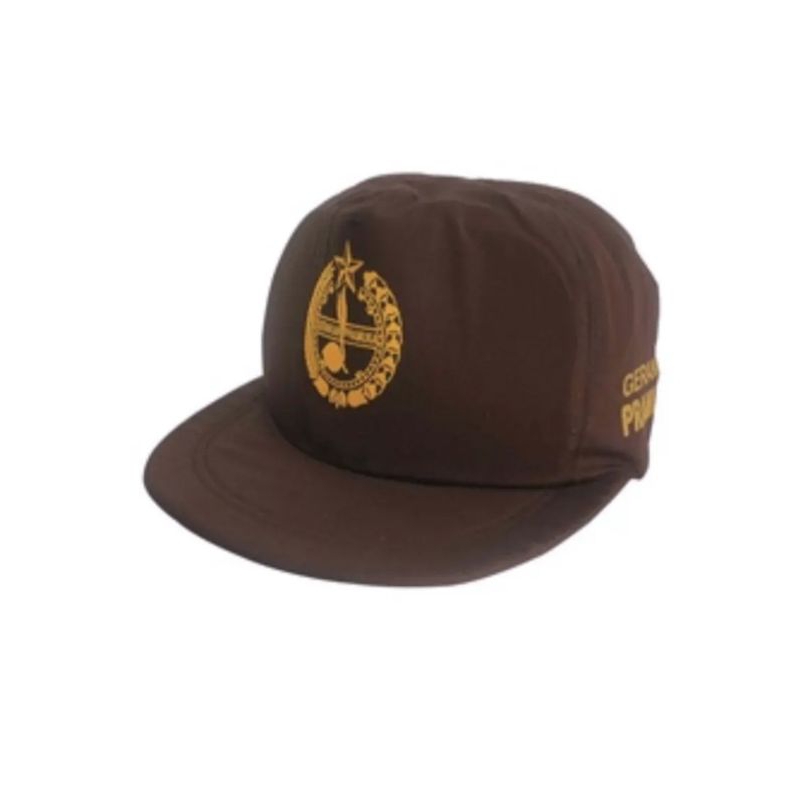 TOPI, TOPI SEKOLAH, TOPI PRAMUKA, TOPI SEKOLAH COKLAT, TOPI PRAMUKA SD, TOPI ANAK SEKOLAH.