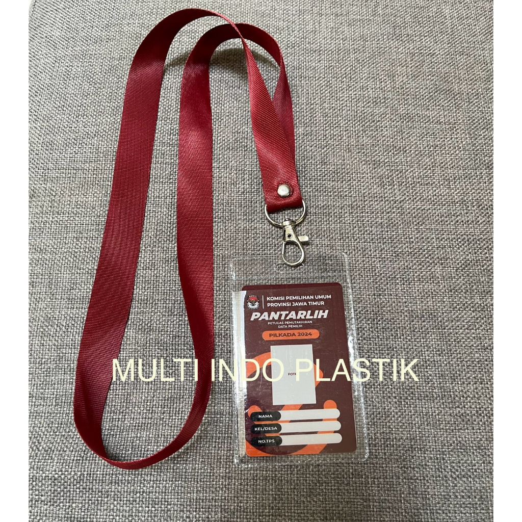 

plastik nametag KPU/id card KPU/nametag KPU/pilpres 2024/jual nametag/tali lanyard KPU/tali lanyard murah