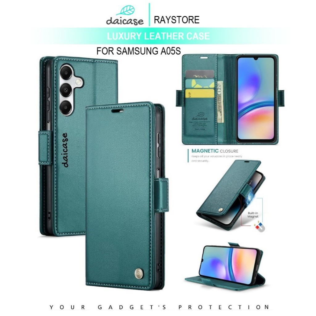 SAMSUNG A05S FLIP LEATHER CASE PREMIUM-FLIP WALLET CASE UNTUK SAMSUNG A05S