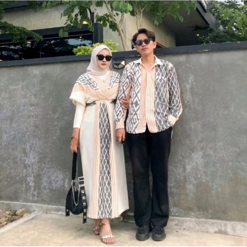 BAJU TENUN COUPLE PASANGAN PREWEDDING KONDANGAN KEKINIAN