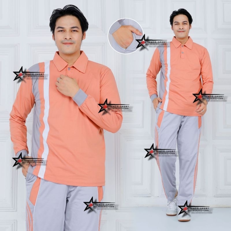 Setelan Baju Olahraga Senam Lengan Panjang Pria Dan Wanita / Seragam Olahraga Senam pria dan wanita