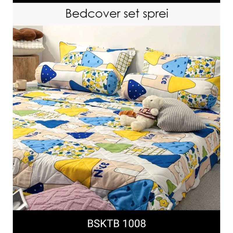 Bedcover set 120x200 premium karakter anak / bedcover set 120x200x30 sprei sorong anti geser lady ro