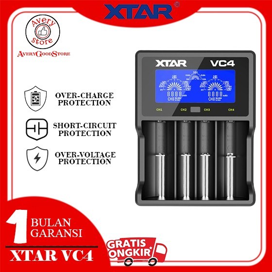 XTAR VC4, BATTERY CHARGER 4 SLOT FOR LI-ION & Ni-Mh