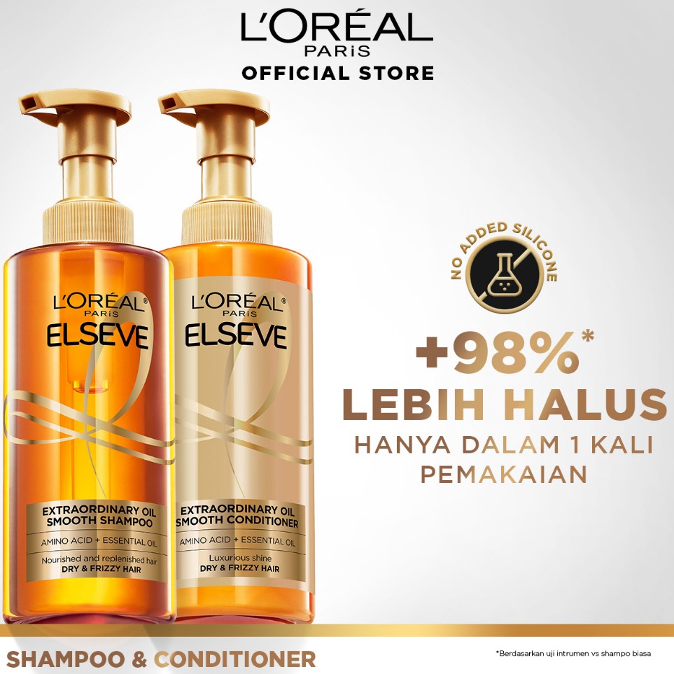 KODE W57W Paket Hemat LOreal Paris Elseve Extraordinary Oil Sublime Sleek Siliconefree Premium Shamp