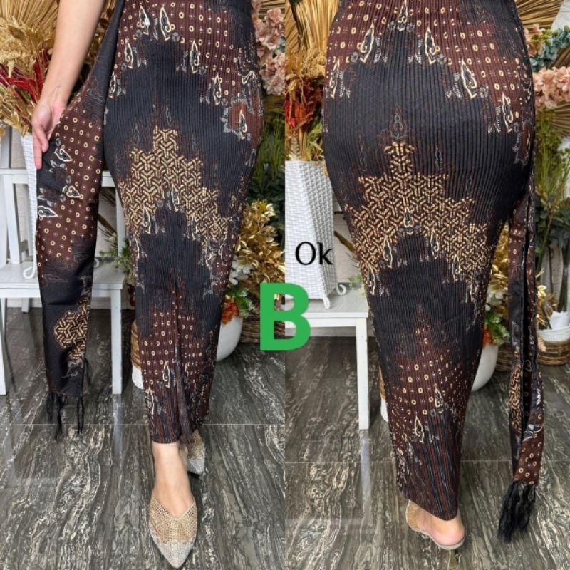KAMEN JADI PLISKET BATIK BSW SET SLENDANG