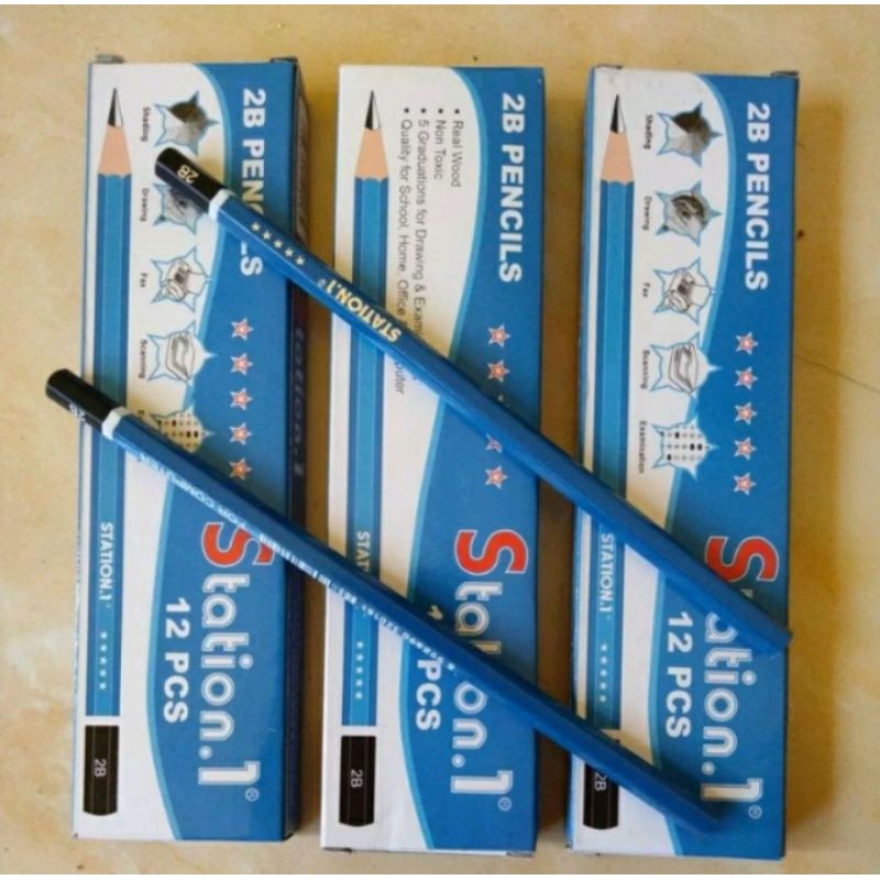 

PENCIL 2B , PENCIL MURAH 2B STATION 1 , ISI 12 PCS Pensil