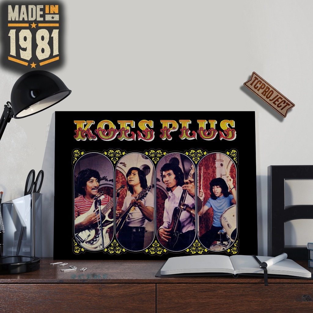 Koes Plus lawas Poster Kayu Dekorasi Dinding wall decor (40x30)