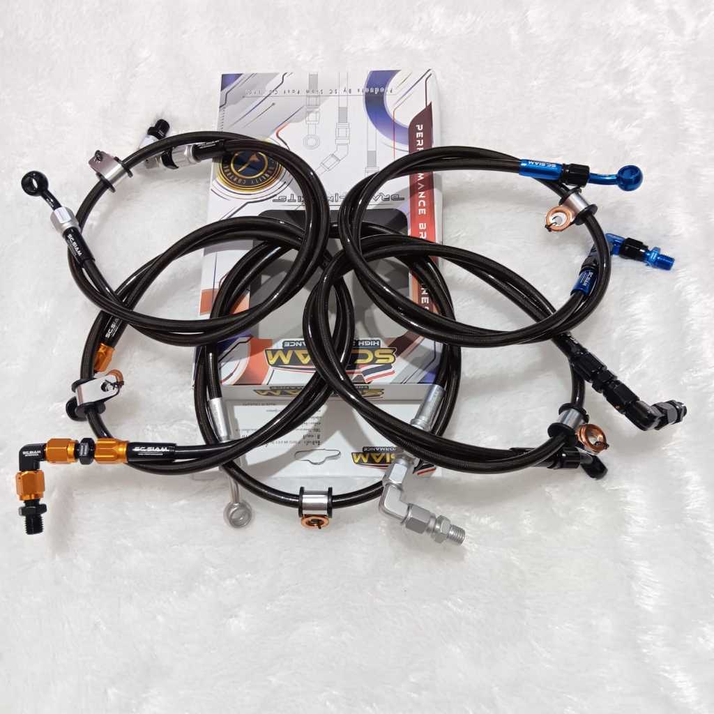 Selang Rem Depan Vario Mio Carbon Sc Siam Panjang 36 inch 90 cm Original Thailand