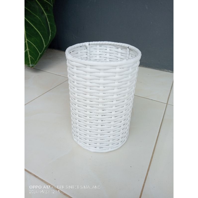 PROMO bumbung anyaman serba guna/vas bunga bumbung/tempat pensil/tempat sendok/anyaman rotan sinteti