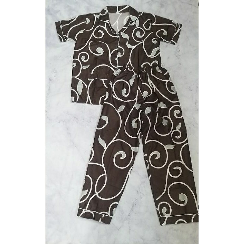 Babydoll dewasa kerah celana panjang motif