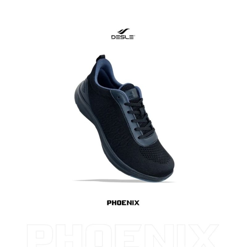 DESLE SHOES - Sepatu Sekolah Dewasa Unisex PHOENIX (Hitam Putih & Hitam-Hitam)