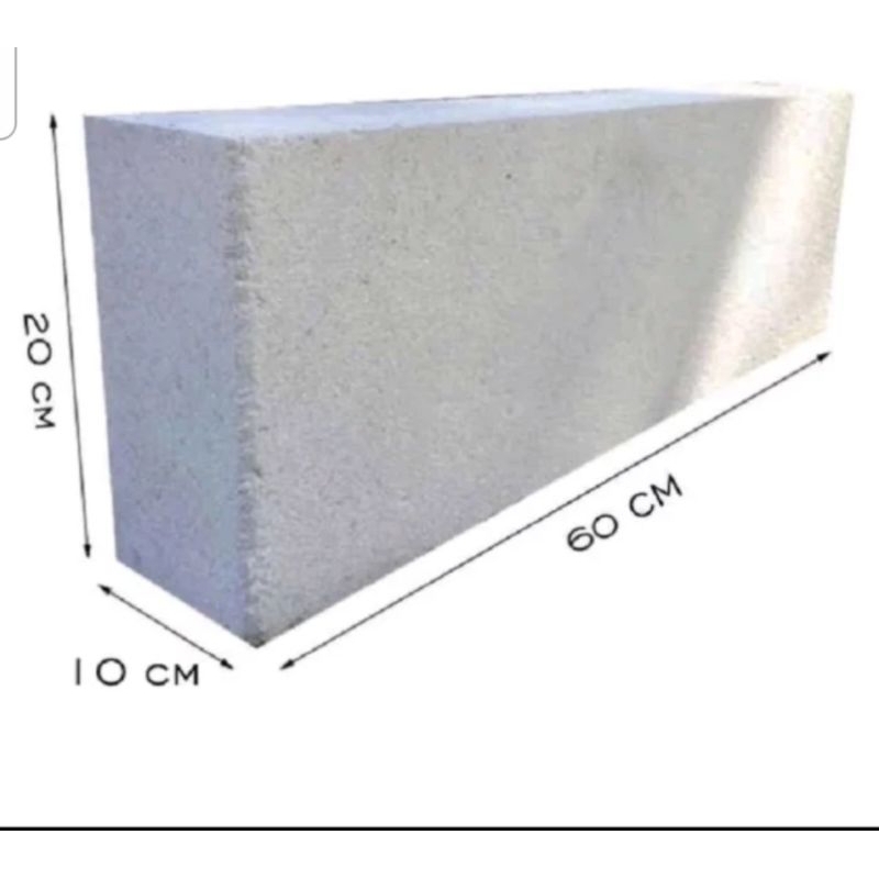 Habel Hebel Bata Batako Ringan 20x60 20 x 60 10 cm 10cm per Kubik m3