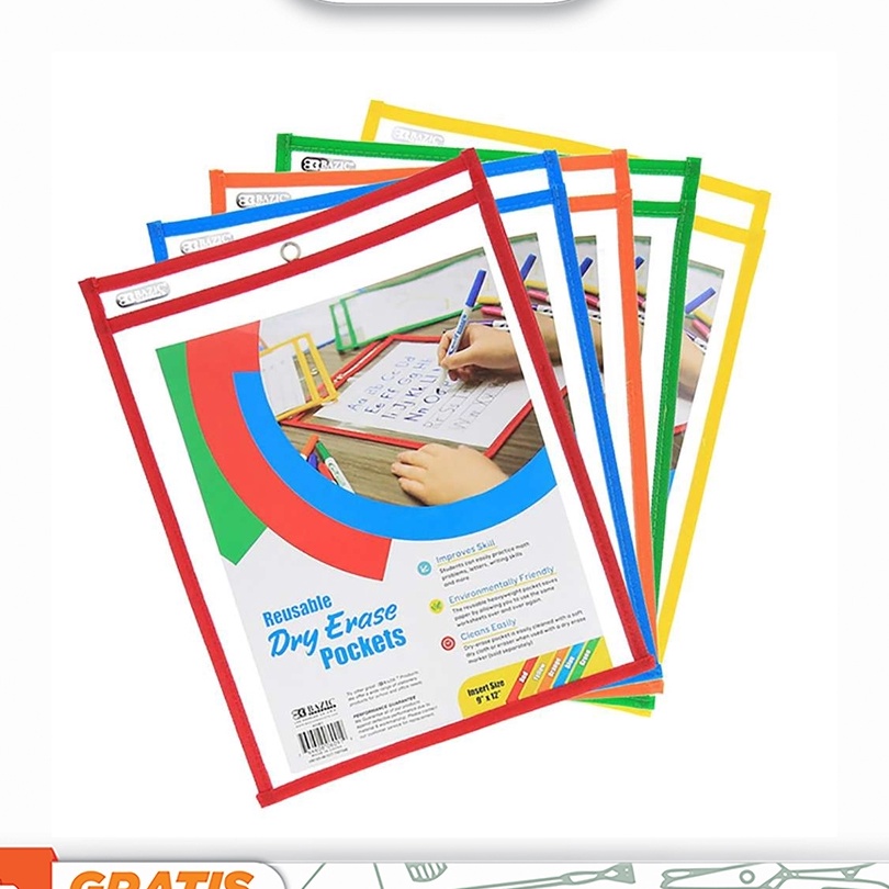 

HJ6 Bazic Reusable Writing Pockets Kantong Pelindung Kertas