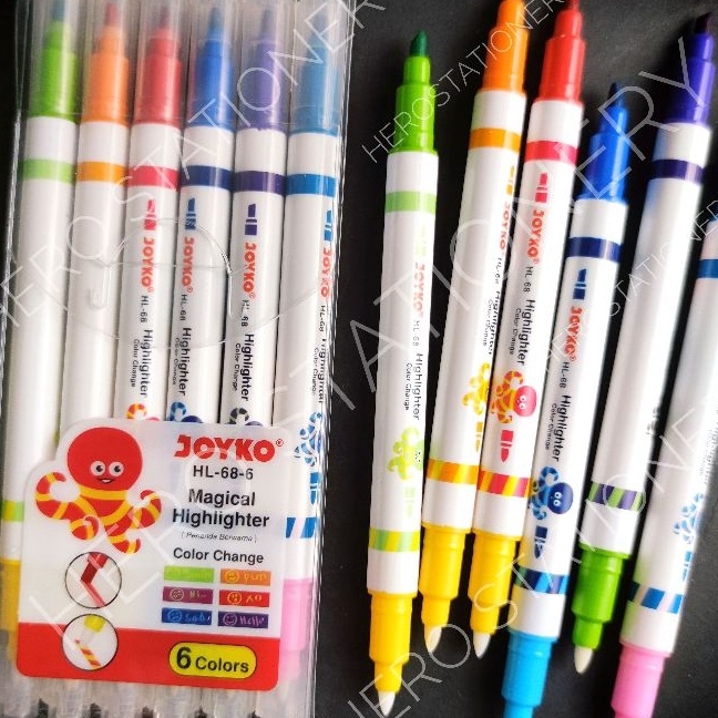 

Diskon Magical highlighter penanda berwarna color change joyko set HL686