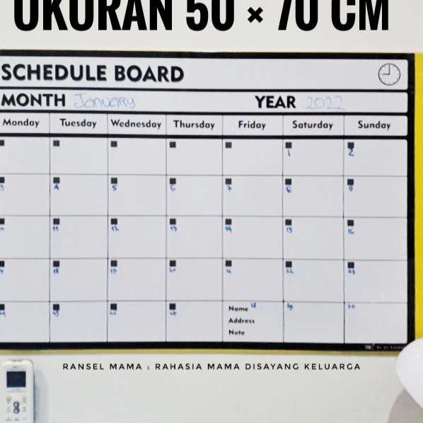 

KF7 SCHEDULE BOARD Papan Jadwal Bulanan Papan Tulis Putih Whiteboard