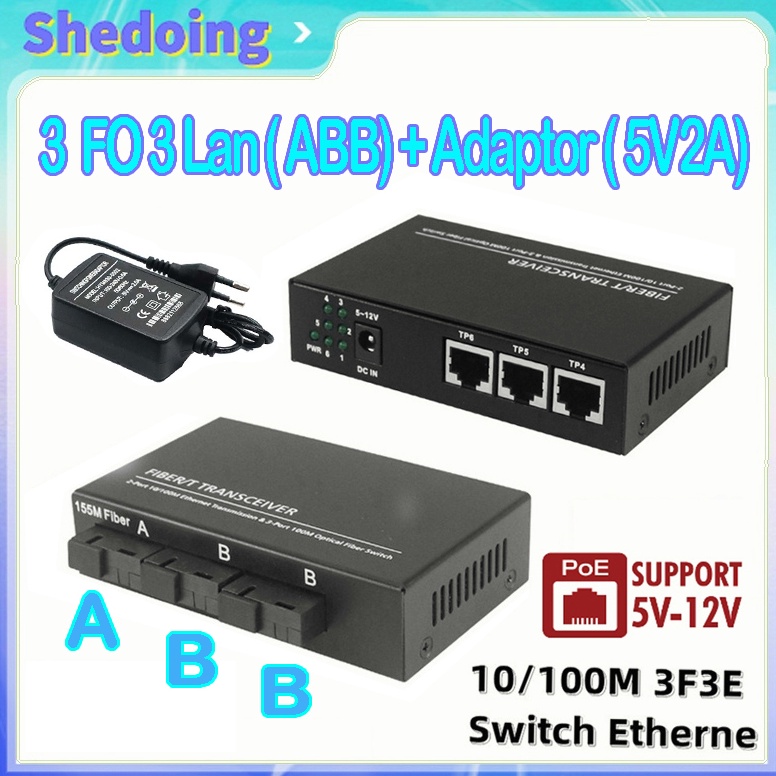 KODE V96R ABB 3F3E Zimlink Media Converter 3 Fo Fiber Optik Ethernet Switch Htb 3 Fo 3 Lan Poe Htb I