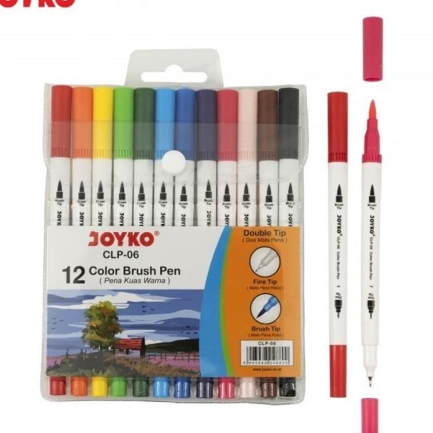 

FG2 DAVISJoyko Color Brush Pen double tip Set 12warna CLP6