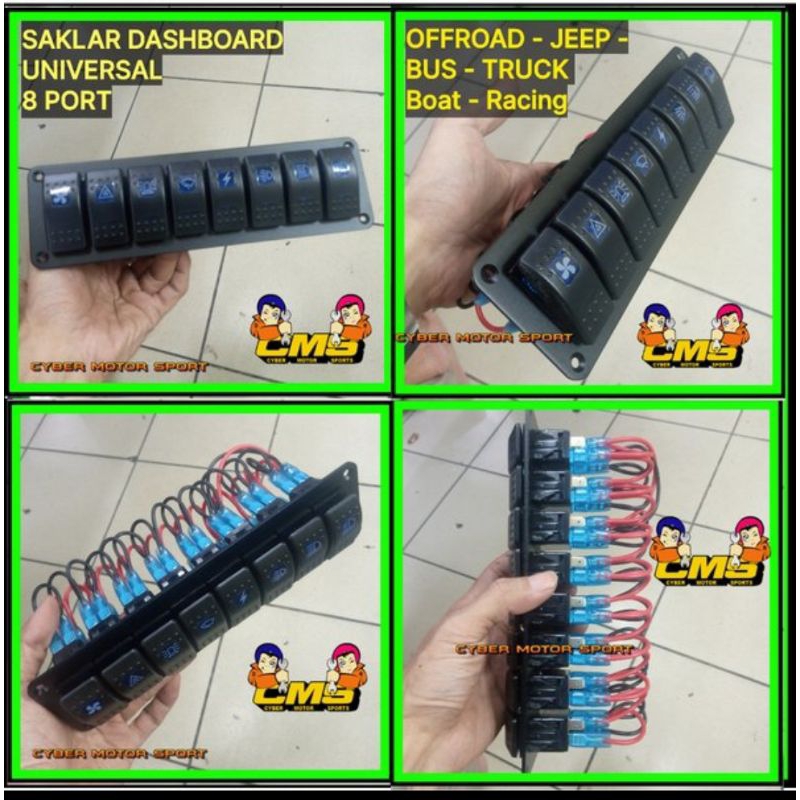 saklar panel 8gang saklar panel 8port saklar mobil universal saklar mobil Jeep saklar off-road 8gang