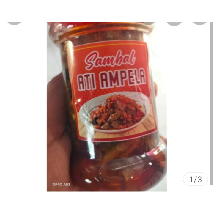 

sambal ati ampela ayam sangat lezat di temani nasi .kemasan botol 150 ml