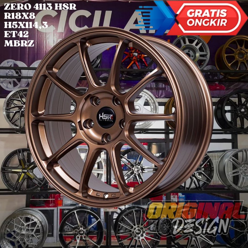 Velg Mobil Ring 18 MURAH HSR ZERO R18 LEBAR 8 LOBANG BAUT 5 ET42 BRONZE
