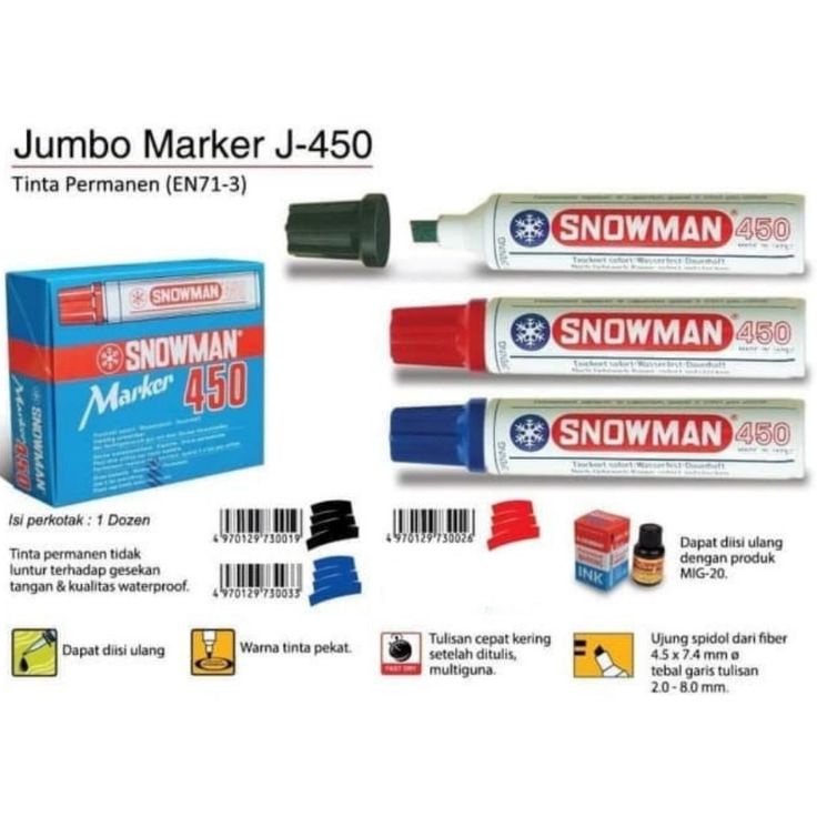 

Super Sale Spidol Marker Snowman Jumbo J5 1pcs
