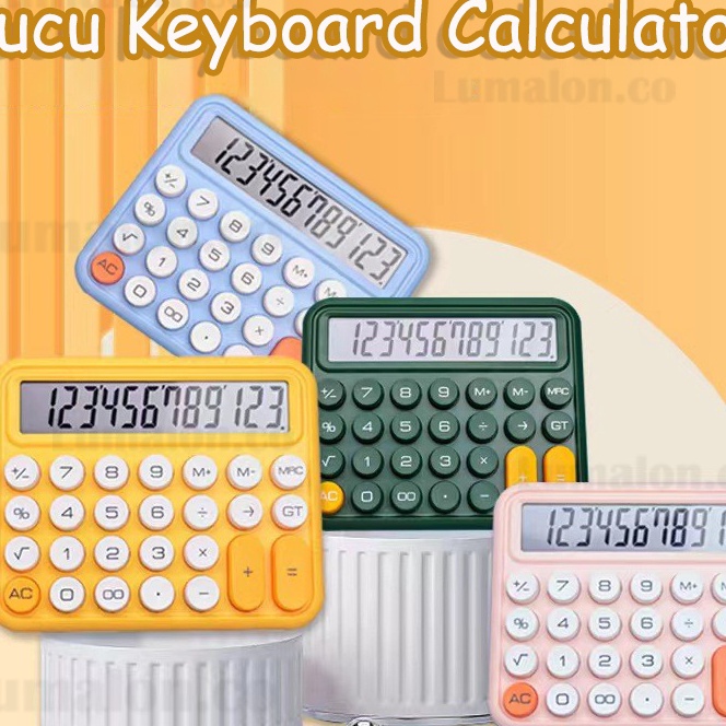 

KI3 5 Colors Keyboard Calculator Lucu Sekolah Kantor 12digis Display Tombol Besar Alat Tulis Kalkulator Warna Kalkulator Sekolah Kantor dengan Keyboard Besar