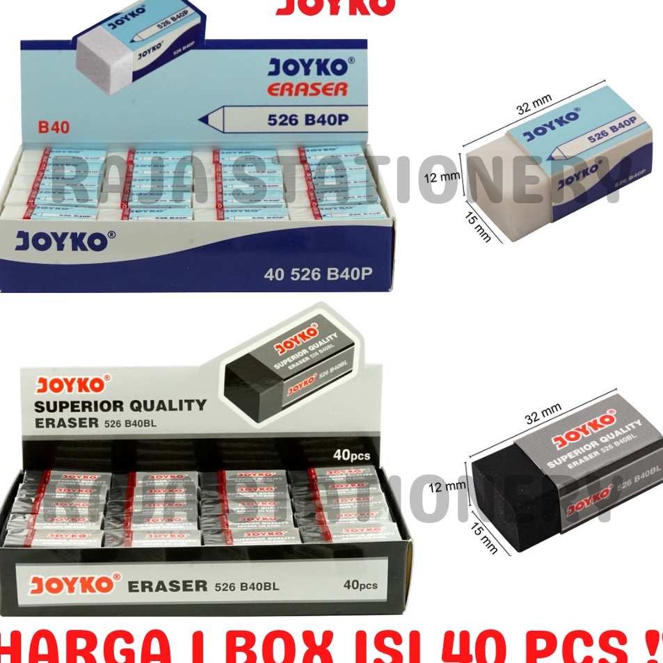 

Diskon Promo JOYKO ERASER PENGHAPUS JOYKO KECIL PUTIH HITAM ANAK DUST 526 B4P B4BL BERSIH 1 BOX 4PCS