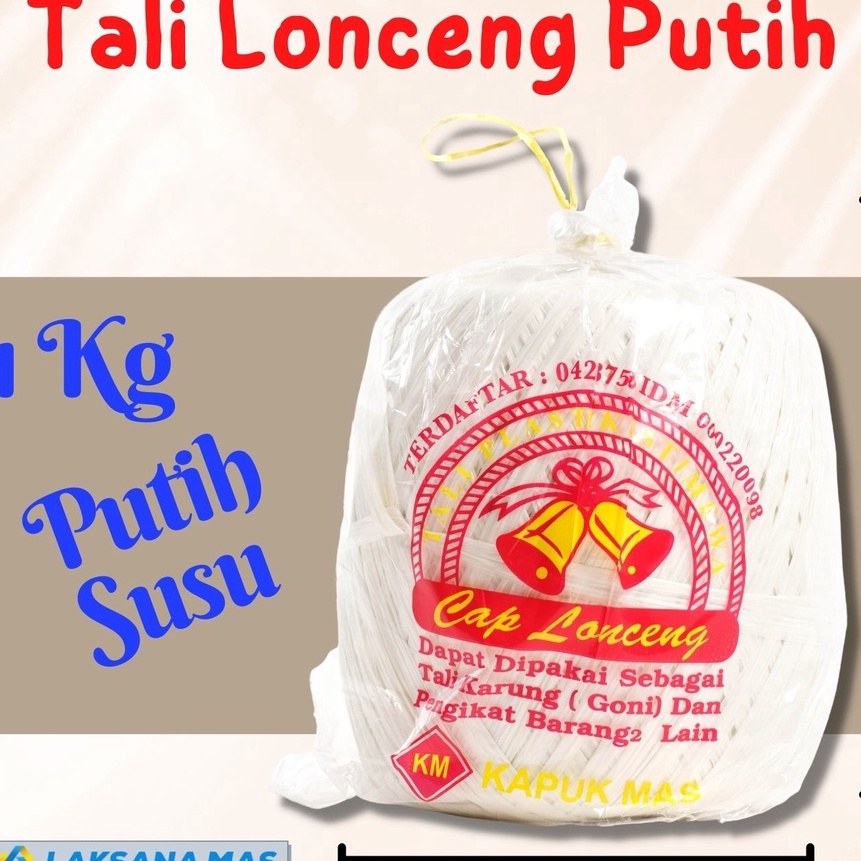 

KP8 Tali Rafia Plastik Laksanamas Merek Lonceng Warna Putih Susu di JakartaTangerangDepokBekasi