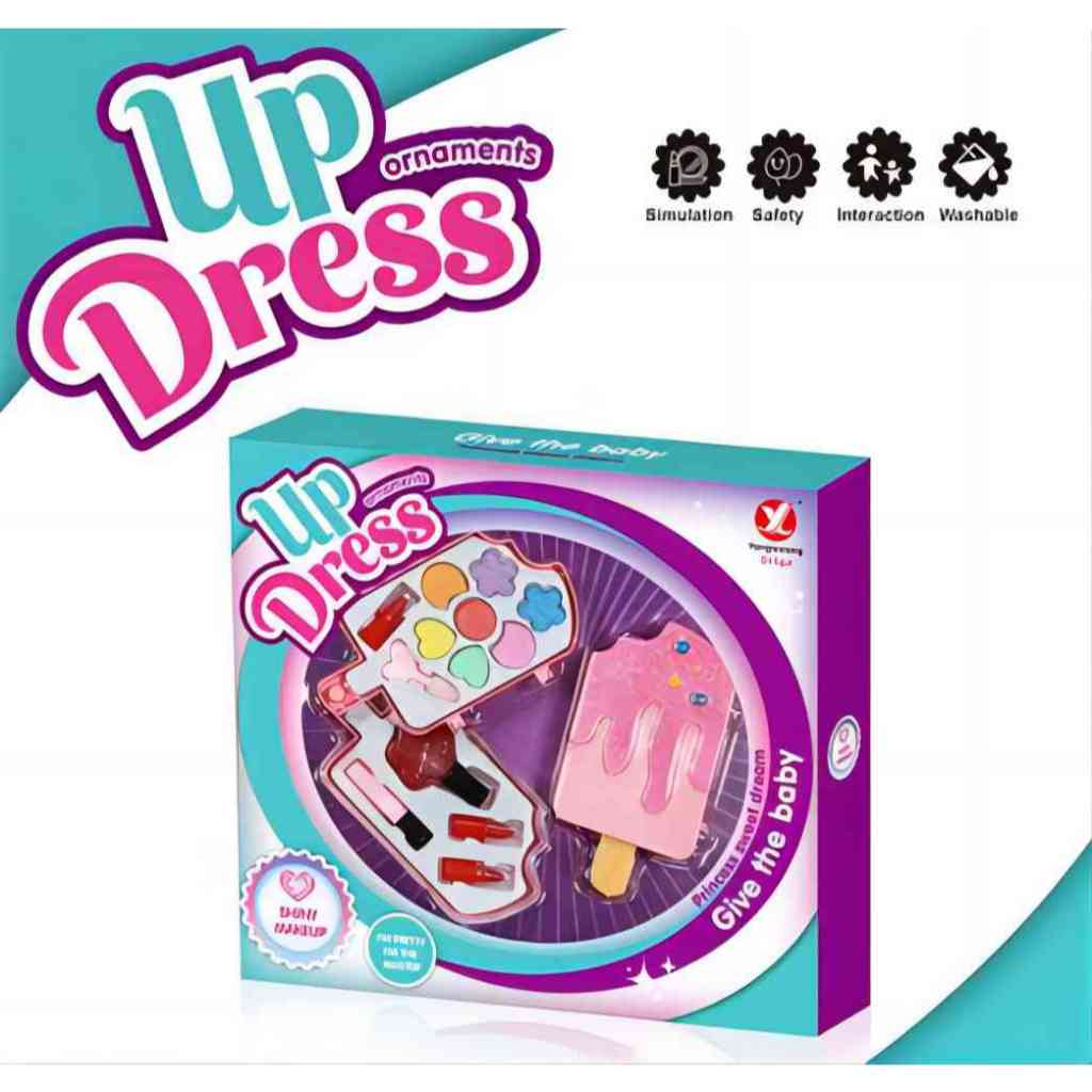 SYARIAH TOYS MAINAN KREATIF ANAK PERMPUAN EYE SHADOW LIPSTIK MAKE UP FROZEN MODEL ICE CREAM YX328-8