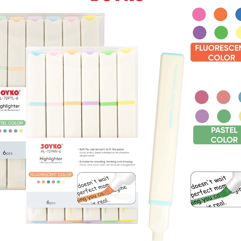 

HJ6 Penanda Berwarna Highlighter Joyko HL72FRN 72PTL 6 Warna