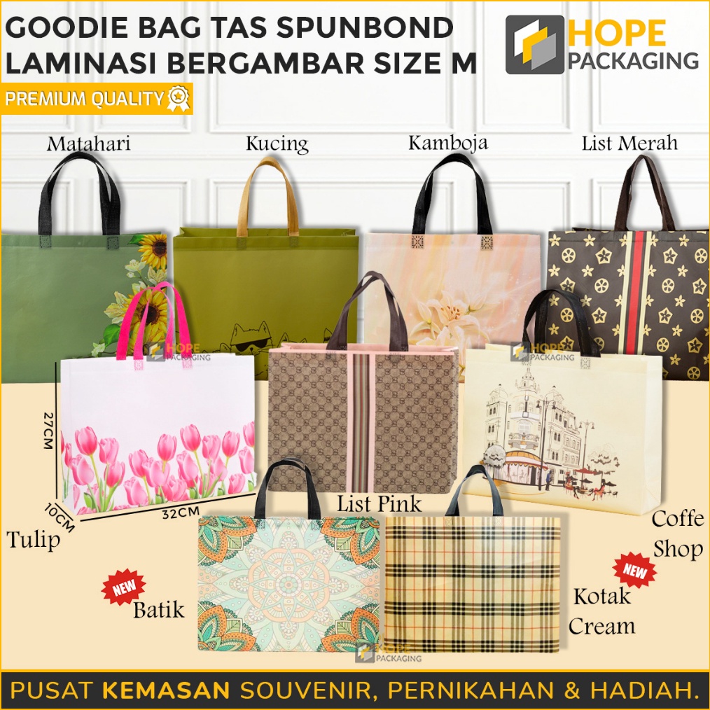 

TERLARIZZZ Goodie Bag Laminasi Mix Size M 32x1x27cm Tas Paper Bag Premium Goodie Bag Kantong Hampers Shopping Bag Besar Tas Belanja