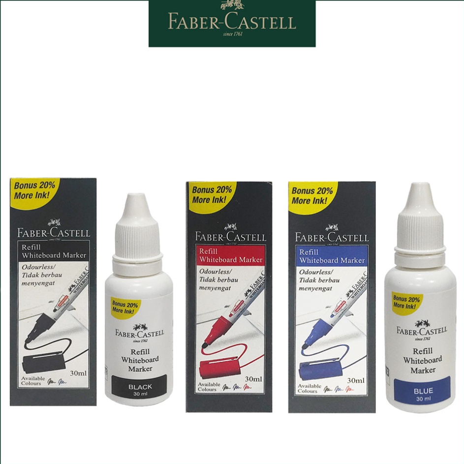 

Model Baru Isi Ulang Spidol Whiteboard Faber Castell Spidol Marker Refill Ink Papan Tulis Kemasan Botol 3 ML Black Blue Red