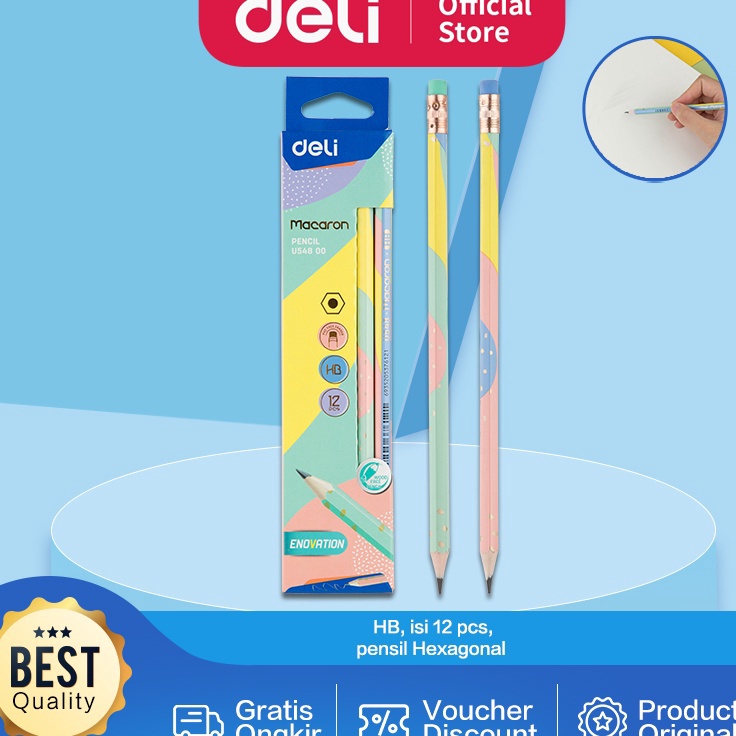 

Jual Deli Pencil Macaroon Pensil Macaroon HB Dengan Penghapus PVC Tidak Be EU548