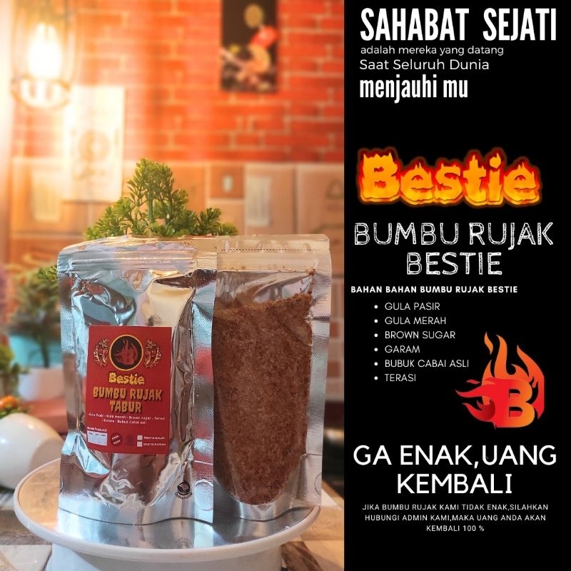 

BUMBU RUJAK TABUR BESTIE GALAK ( PEDAS BANGET ) 100 G