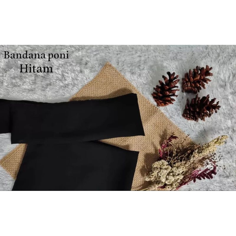 BISA COD CADAR MAKASSAR NIQOB TERMURAH BANDANA PONI  SIFON SILKY JETBLACK SIFON SILKY WARNA
