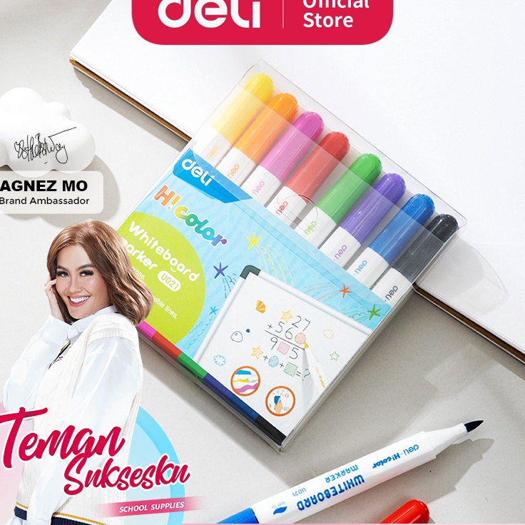 

Sale Deli Spidol Papan Tulis Warna Color Whiteboard Marker 8 Warna EU21