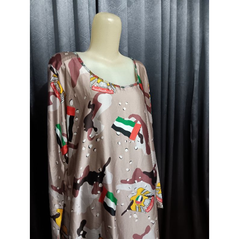 gamis coklat motif cantik jumbo ori