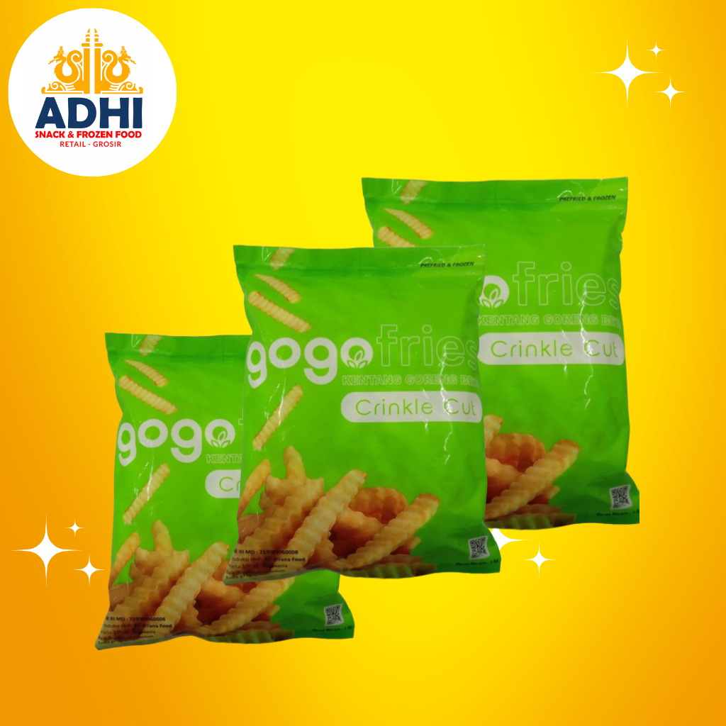 KENTANG GORENG GOGO CRINCLE 1KG FROZEN FOOD