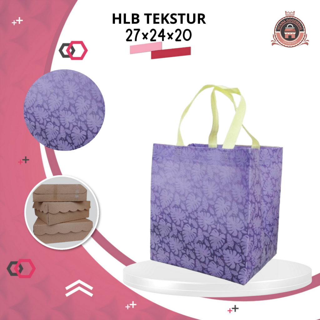 

[EMBOSS] Tas Nasi Kotak 20x20 | Nasi Box 20x20 | Tas Berkat Hajatan Spunbond Textur Uk. 27x24x20