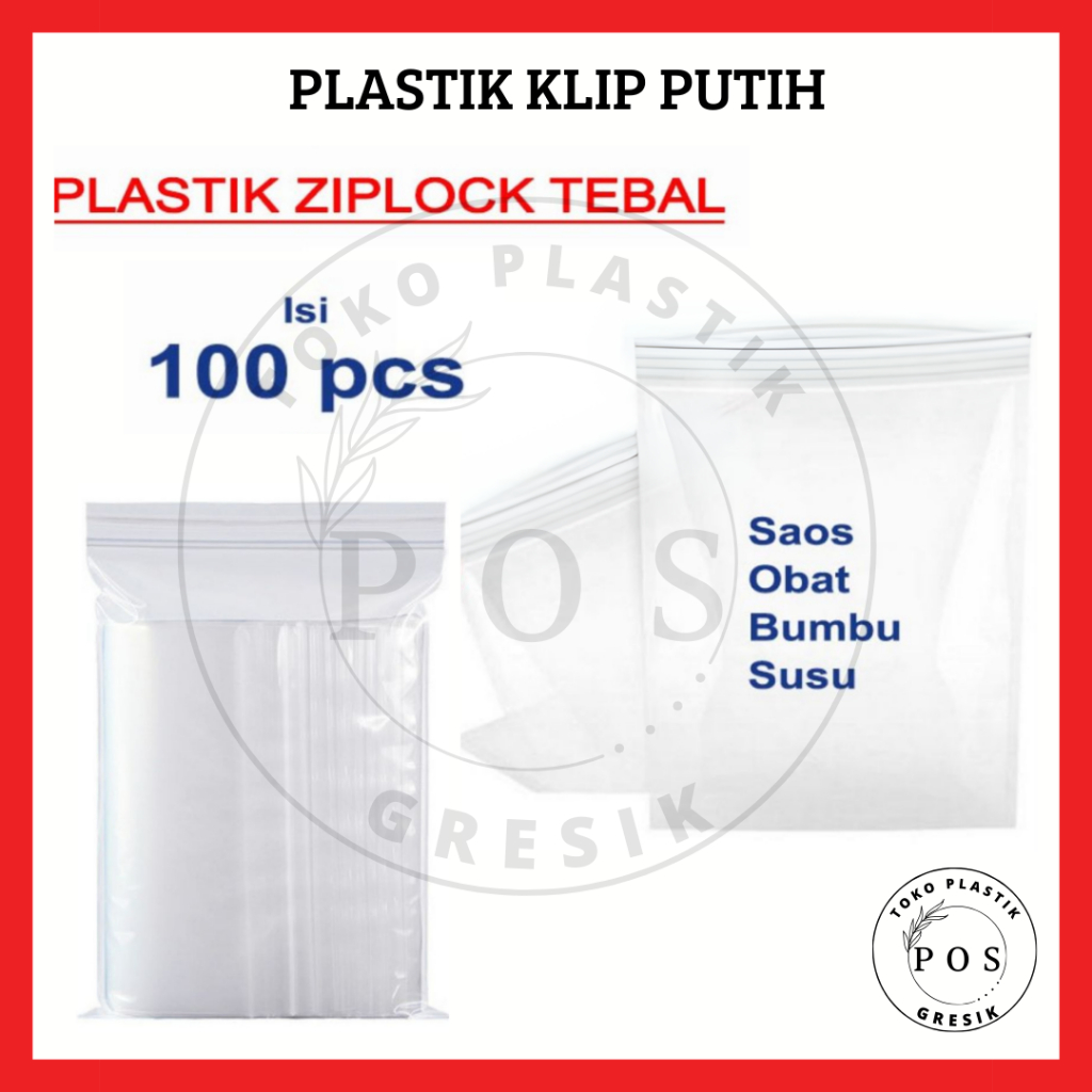 

[KLIP PUTIH] 100 LBR PLASTIK KLIP ZIPLOCK TEBAL UNTUK Perhiasan Sambal Saos Makanan Obat Aksesoris