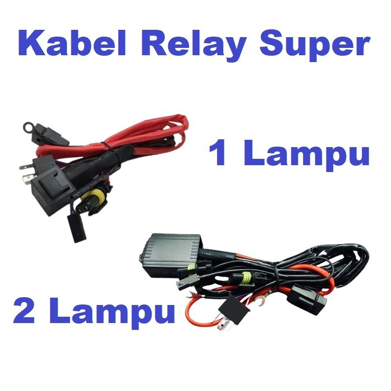 Kabel Relay Super Lampu HID Projector Biled Projie LED Motor Mobil H4 - Kabel Relay H4