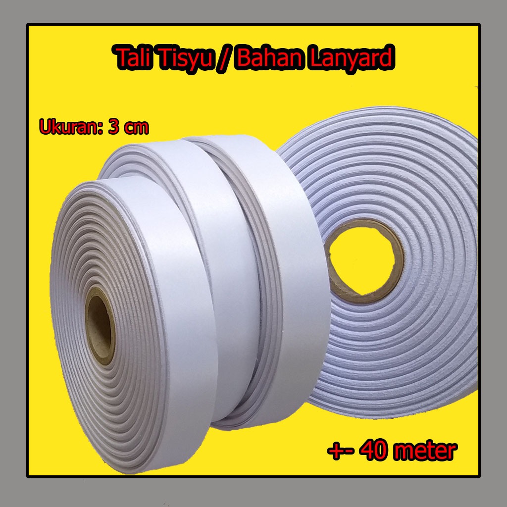 

tali tisyu bahan lanyard 3 cm tali bahan id card