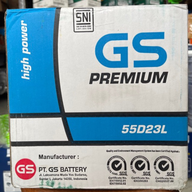 Aki GS Premium 55D23L Accu Basah Escudo Vitara Xpander Alphard